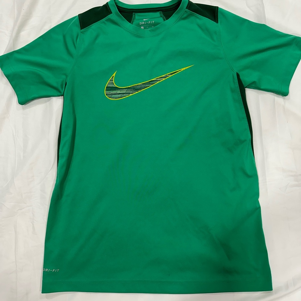 Nike Kids Green and Black Dri-FIT Tee
